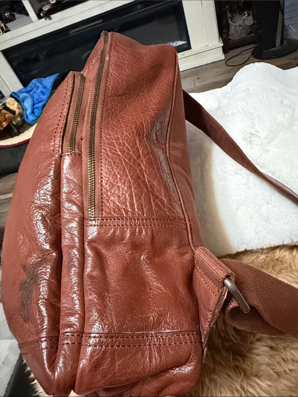 Frye Unisex Laptop Backpack in Brown Leather EUC